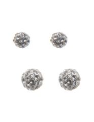 Rhinestone studded duo earrings