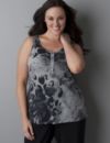Animal print henley tank