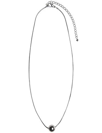 Silvertone ball necklace