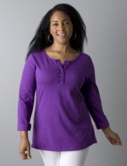 Slubbed raw edge henley