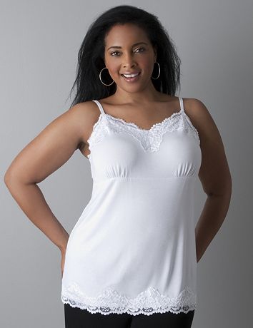 Plus size lace-trim cami by Lane Bryant