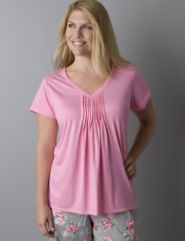 Short sleeve pleated top