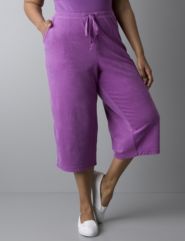 Terry cropped lounge pant