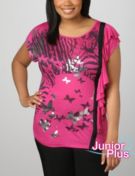 Ruffle-Trim Zebra Tee