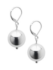 Large silvertone ball drop earrings