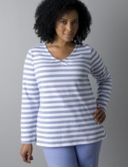 Tonal stripe long sleeve tee