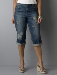 Patchwork capri jean