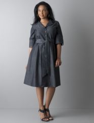 Short sleeve denim shirtdress
