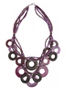Lane Bryant Wood and shell ring necklace by - /Pesto, Raspberry