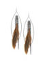 Lane Bryant Feather and chain drop earrings by - /Silvertone - Size
