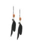 Lane Bryant Feather cord earrings by - /Black - Size One Size
