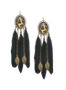 Lane Bryant Goldtone feather drop earrings by - /Chocolate Brown,