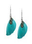 Lane Bryant Double feather drop earrings by - /Enamel Blue - Size One