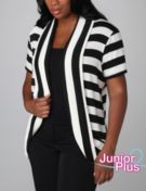 Open-Front Stripe Cardigan