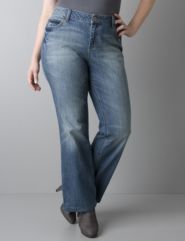 washed bootcut jeans by DKNY jeans
