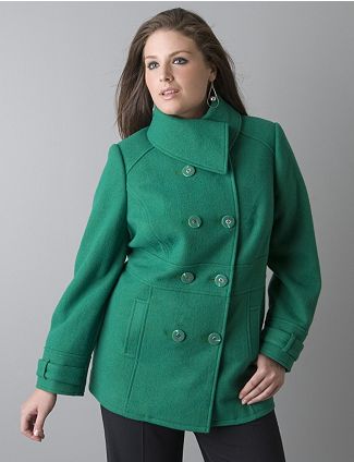 Funnel neck peacoat by Lane Bryant