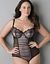 Pink and black mesh body suit by Cacique