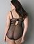 Pink and black mesh body suit by Cacique