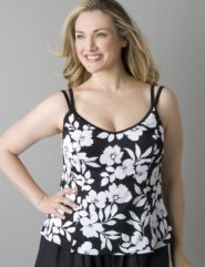 Plus size Floral silhouette swim tank by Miraclesuit&reg;