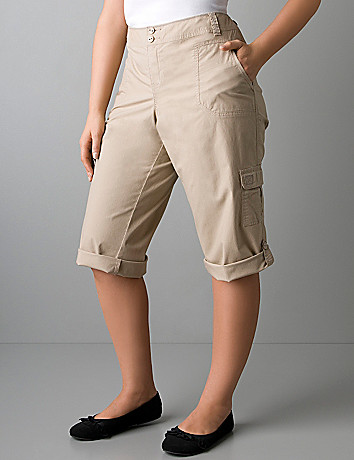 Plus size cargo pedal pushers | Lane Bryant