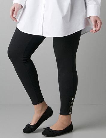 Button ankle leggings by Lane Bryant