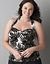 Trendy plus size Fern print swim halter top