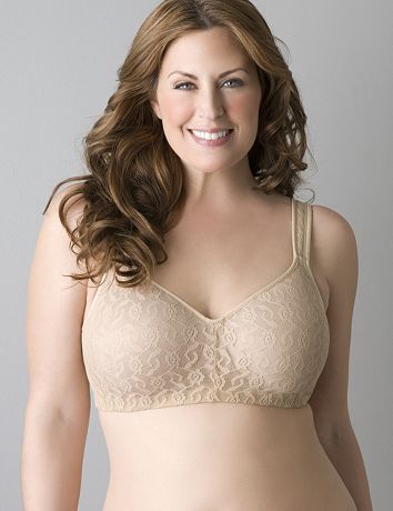 Full figure lace no-wire bra
