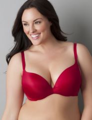 Sateen push up plunge bra in plus sizes