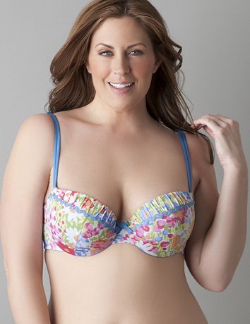 Ric rac trim plus size demi bra
