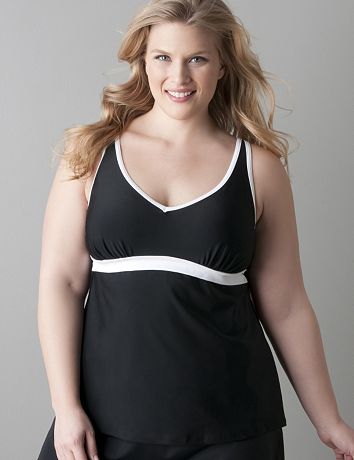 Plus size No wire empire waist swim top