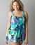 Watercolor swim dress in plus sizes