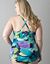 Slimming Shirred no-wire watercolor swim top in plus sizes