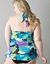 Slimming Shirred no-wire watercolor swim top in plus sizes