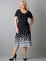 Cape sleeve polka dot dress