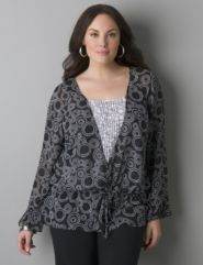 Layered drawstring blouse