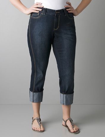 plus size denim capris