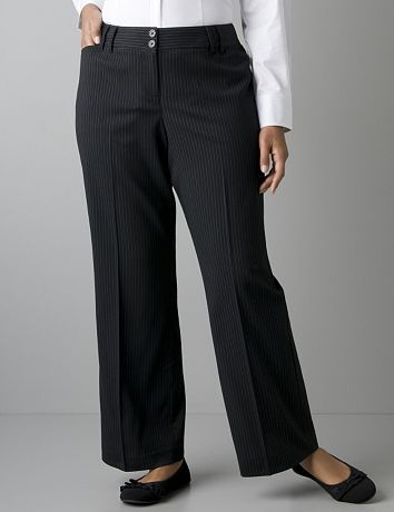 Plus size classic pinstripe trouser