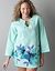 Plus sized Bloom print long sleeve swim tunic
