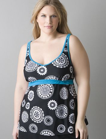 Full figure Printed no-wire swim top