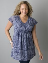 Blue Plus Size Tunic 