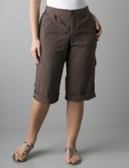 Plus-Size Cargo Pedal Pushers