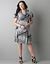 Plus size animal print cowl neck dress