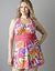 Plus size Tahitian print swim dress