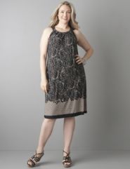 leaf print sleeveless dress