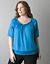 Womens plus size solid peasant top