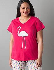 Glitter flamingo sleep shirt
