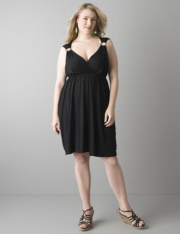 Plus size ring strap sleeveless knit dress