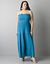 Plus size smocked halter maxi dress