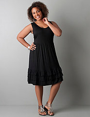 ruffled hem knit dress