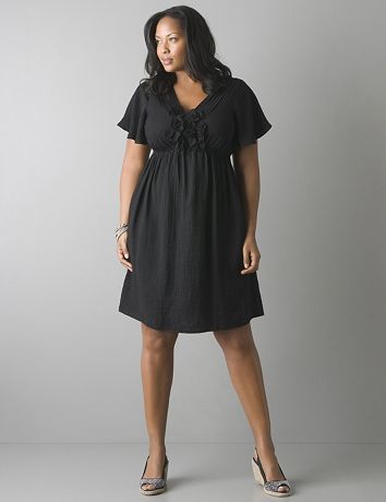 Plus size rosette trim dress